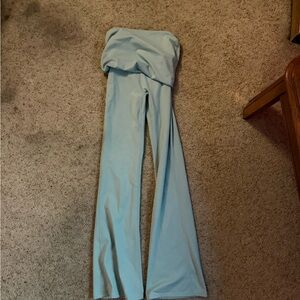 Elegant Women's Light Blue Flare Pants